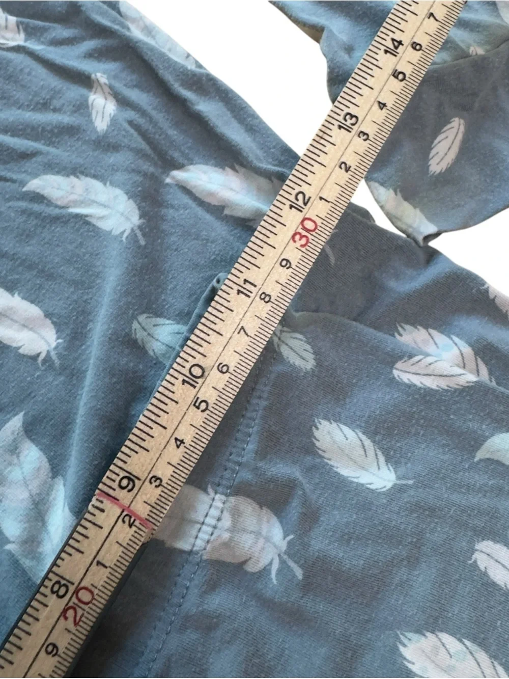 Sweet Bamboo Feather Print Soft Bamboo Pajama Set Blue Girls Youth Size 12 EUC